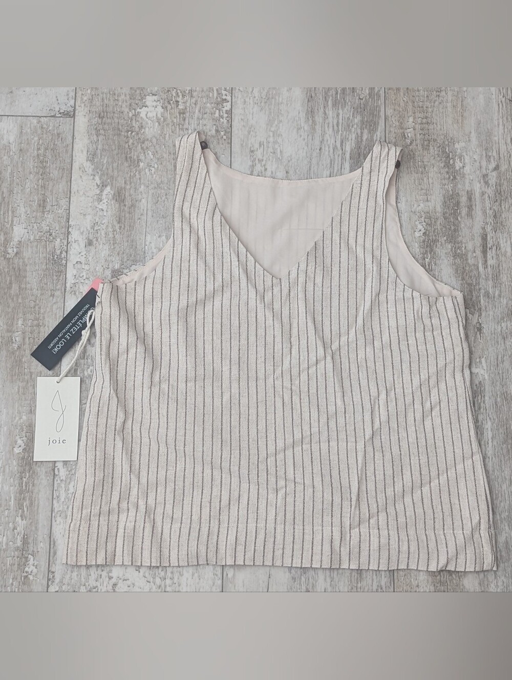 Joie Linen Striped V-Neck Camisole Top